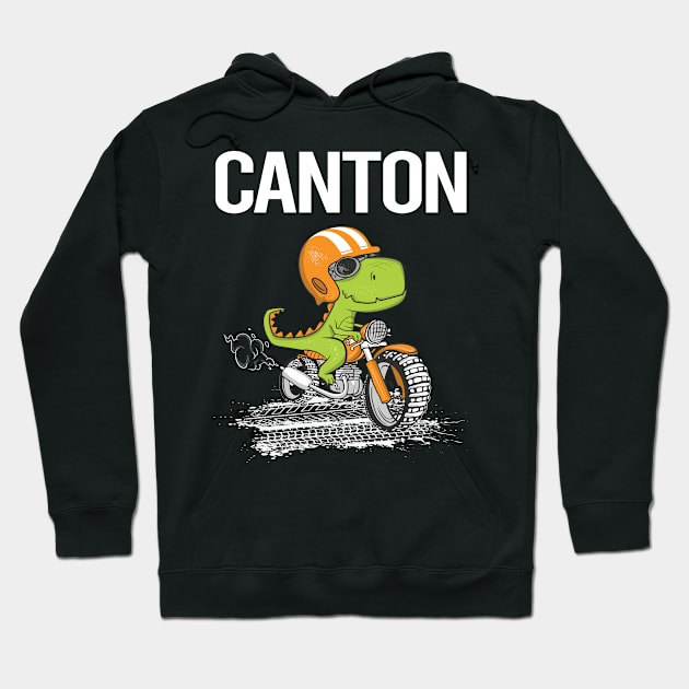 Biking Dinosaur Canton Hoodie by flaskoverhand